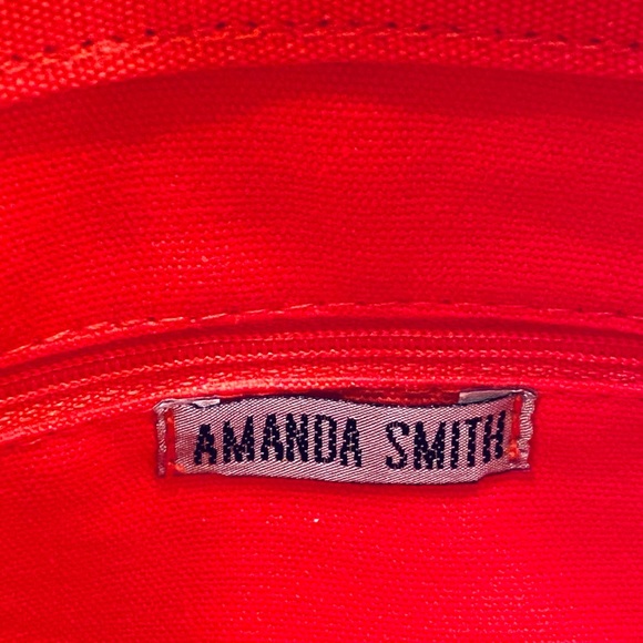 🌟HP🌟VTG 1990s NEW! Orange Canvas Messenger Style Shoulder Bag by Amanda Smith - Picture 6 of 12